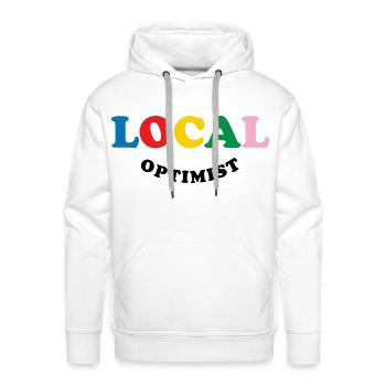 Local Optimist Sweatshirt - Men's Premium Hoodie - white - Front - Liam (192cm)