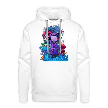 Wild Dreamer Neon Mushrooms - Men's Premium Hoodie - white - Front - Liam (192cm)