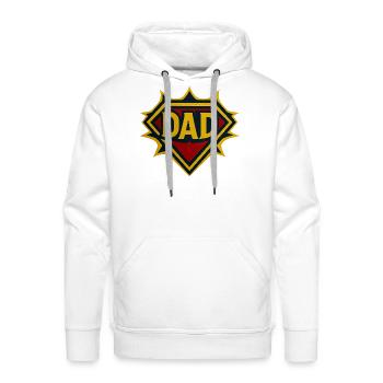 Dad Shield Badge - Men's Premium Hoodie - white - Front - Liam (192cm)