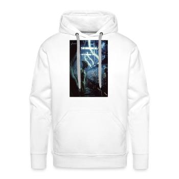 Alien in Neon Lab Pods - Men's Premium Hoodie - white - Front - Liam (192cm)