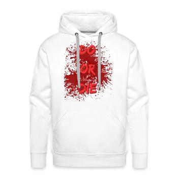 Do or Die Blood Splash - Men's Premium Hoodie - white - Front - Liam (192cm)