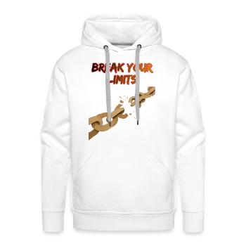 Break Your Limits Chain Breaker - Men's Premium Hoodie - white - Front - Liam (192cm)