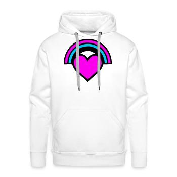 Rainbow Heart Icon - Men's Premium Hoodie - white - Front - Liam (192cm)