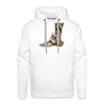 Rooted Foot Art: Weathered Wood - Men's Premium Hoodie - white - Front - Liam (192cm)