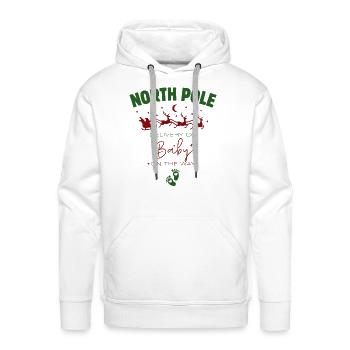 Santa Christmas Baby Anouncement - Men's Premium Hoodie - white - Front - Liam (192cm)
