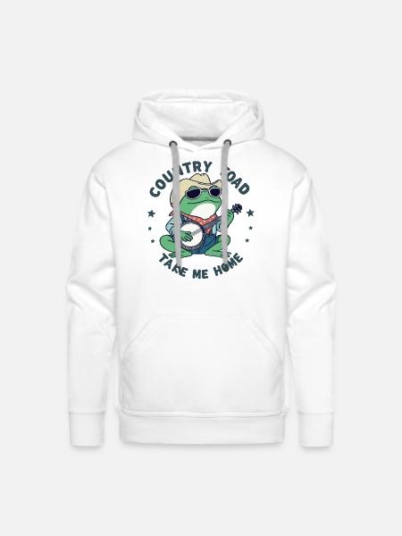 Country Toad Take Me Home - Men's Premium Hoodie - white