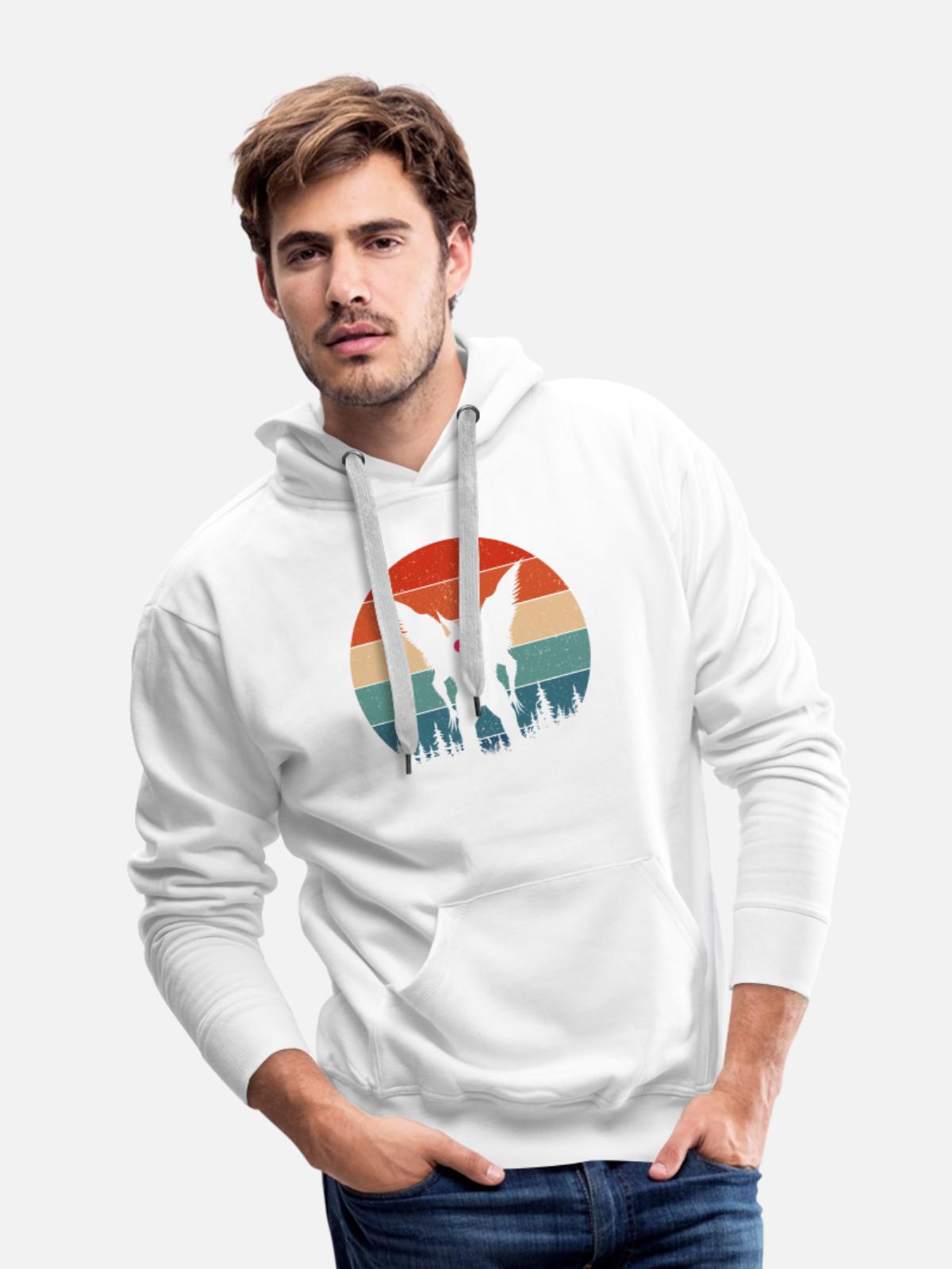 Mothman Retro - Men's Premium Hoodie - white - Front - Liam (192cm)