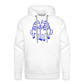2 horses Team Pony Foal Couple Comic Friends Love - Men's Premium Hoodie - white - Front - Liam (192cm)