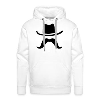 Hat & Mustache - Men's Premium Hoodie - white - Front - Liam (192cm)