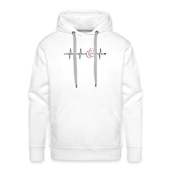 Guinea Pig Heartbeat Cavy Caviidae Long Hair - Men's Premium Hoodie - white - Front - Liam (192cm)