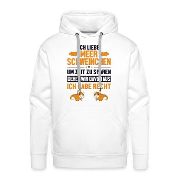 Meerschweinchen haben immer Recht Cavy Caviidae - Men's Premium Hoodie - white - Front - Liam (192cm)