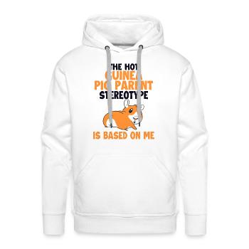 Hot Guinea Pig Parent Stereotype Cavy Caviidae - Men's Premium Hoodie - white - Front - Liam (192cm)