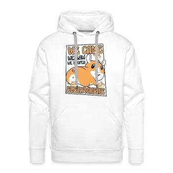 Came Saw Pooped Everywhere Cavy Caviidae Guinea - Men's Premium Hoodie - white - Front - Liam (192cm)