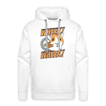 Wheek Long Hair American Crested Cavy Caviidae - Men's Premium Hoodie - white - Front - Liam (192cm)