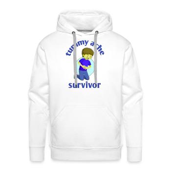 Tummy Ache Survivor - Men's Premium Hoodie - white - Front - Liam (192cm)