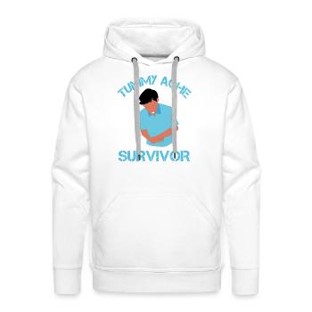 Tummy Ache Survivor - Men's Premium Hoodie - white - Front - Liam (192cm)