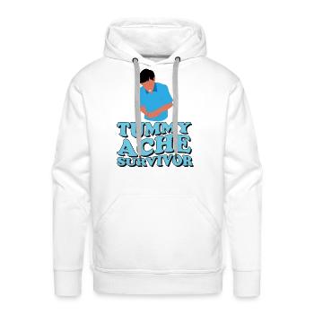 Tummy Ache Survivor Stomachache IBS - Men's Premium Hoodie - white - Front - Liam (192cm)