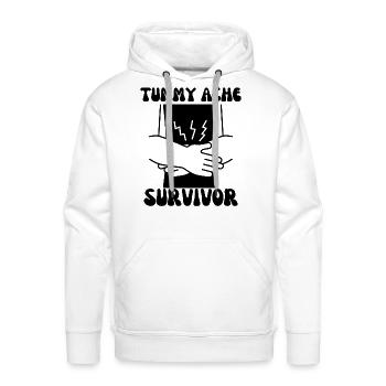 tummy ache survivor - Men's Premium Hoodie - white - Front - Liam (192cm)