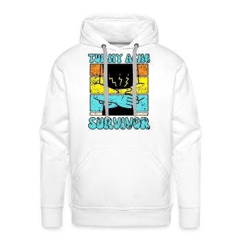 tummy ache survivor - Men's Premium Hoodie - white - Front - Liam (192cm)
