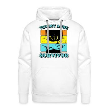 Tummy Ache Survivor - Men's Premium Hoodie - white - Front - Liam (192cm)