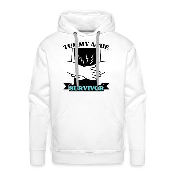 Tummy Ache Survivor - Men's Premium Hoodie - white - Front - Liam (192cm)