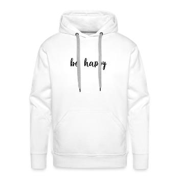 Be Happy - Men's Premium Hoodie - white - Front - Liam (192cm)