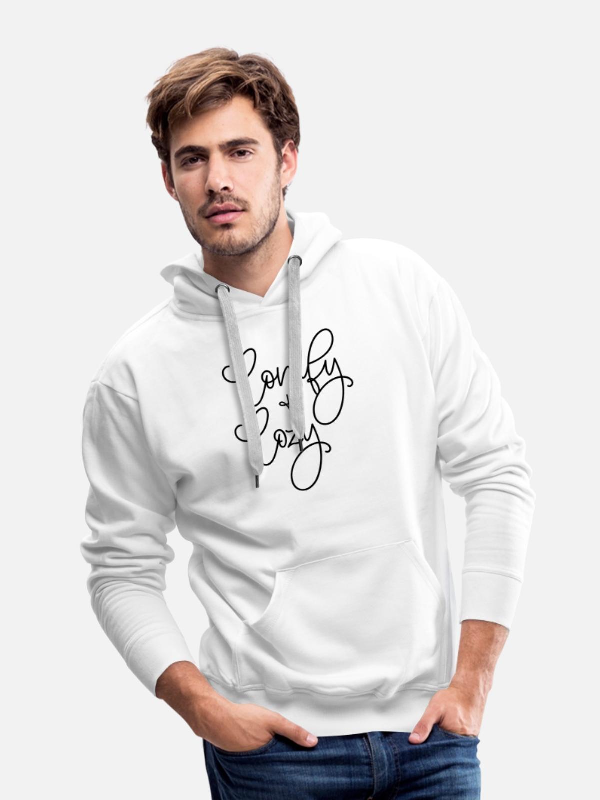 comfy and cozy - Men's Premium Hoodie - white - Front - Liam (192cm)