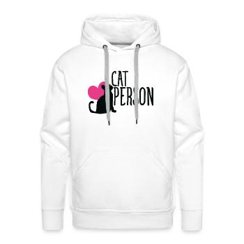 Cat Person - Men's Premium Hoodie - white - Front - Liam (192cm)