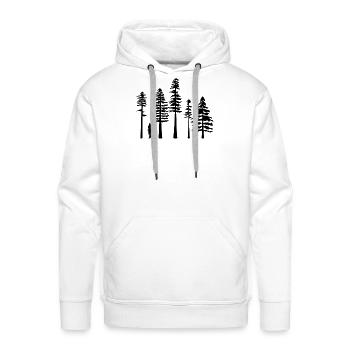 Pine Tree Hiking Black - Men's Premium Hoodie - white - Front - Liam (192cm)