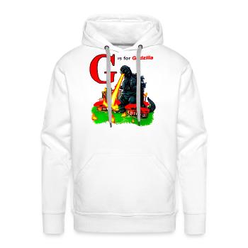 G is For Godzila - Men's Premium Hoodie - white - Front - Liam (192cm)