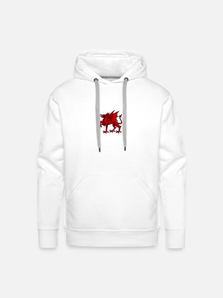 Wales dragon - Men's Premium Hoodie - white