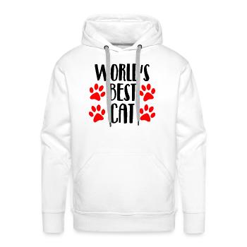 world s best cat - Men's Premium Hoodie - white - Front - Liam (192cm)