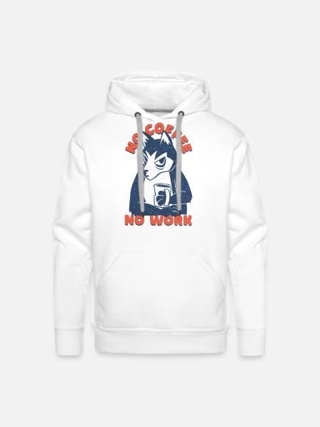 Coffee Dog Love it - Men's Premium Hoodie - white