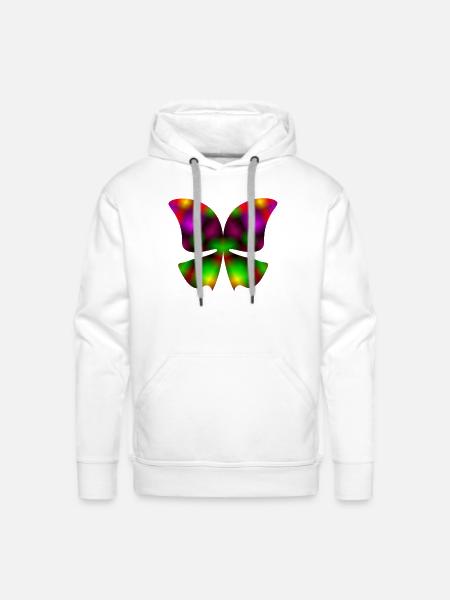 Color butterfly - Men's Premium Hoodie - white