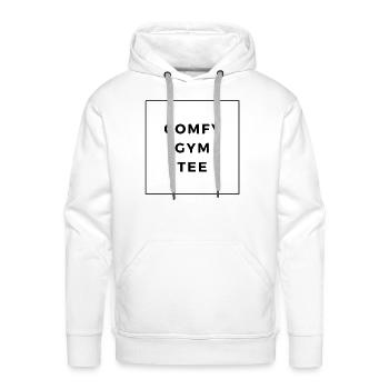 Comfy Gym Tee - Men's Premium Hoodie - white - Front - Liam (192cm)