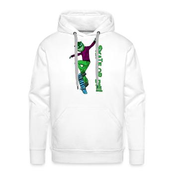 Skate Or Die T ShirtSkate or Die Green - Men's Premium Hoodie - white - Front - Liam (192cm)