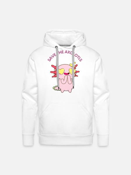 save the axolotls Active - Men's Premium Hoodie - white