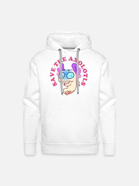 Save The Axolotls 47 - Men's Premium Hoodie - white