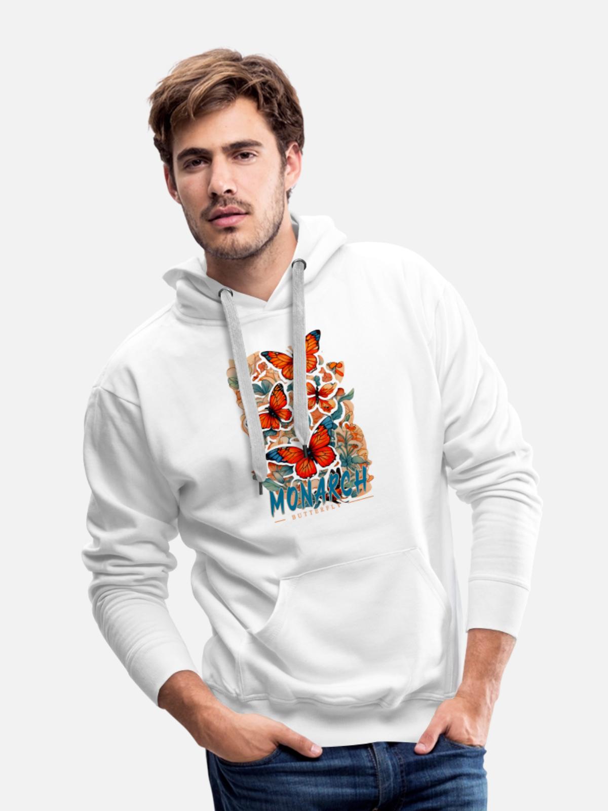 monarch butterfly - Men's Premium Hoodie - white - Front - Liam (192cm)