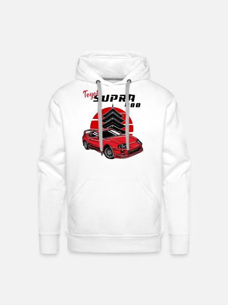 Toyota Supra A80 - Men's Premium Hoodie - white