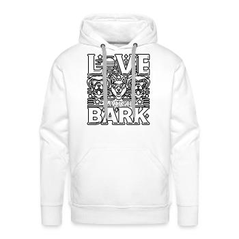 Love Laugh Bark. Mono - Men's Premium Hoodie - white - Front - Liam (192cm)