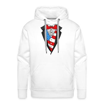 American Suit - Men's Premium Hoodie - white - Front - Liam (192cm)