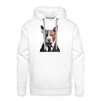 Suited dog - Men's Premium Hoodie - white - Front - Liam (192cm)