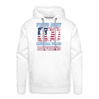 Proud Army National Guard Boyfriend - Men's Premium Hoodie - white - Front - Liam (192cm)