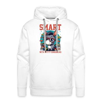Smart Ass With Witty Comebacks - Men's Premium Hoodie - white - Front - Liam (192cm)