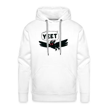 Mothman Says 'Yeet' Funny Cute Cryptid - Men's Premium Hoodie - white - Front - Liam (192cm)