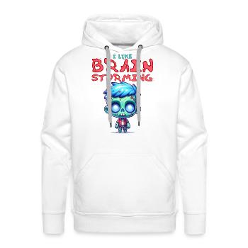 I Like Brainstorming - Men's Premium Hoodie - white - Front - Liam (192cm)