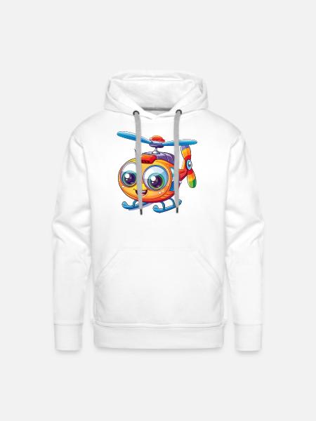 Funny Helicopter - Men's Premium Hoodie - white