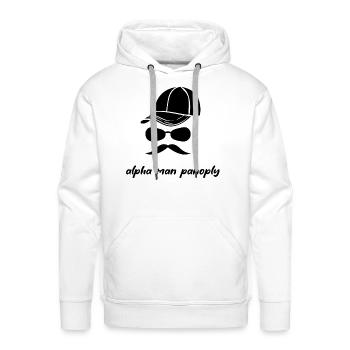Alpha man panoply, the "tools" of the heartbreaker - Men's Premium Hoodie - white - Front - Liam (192cm)