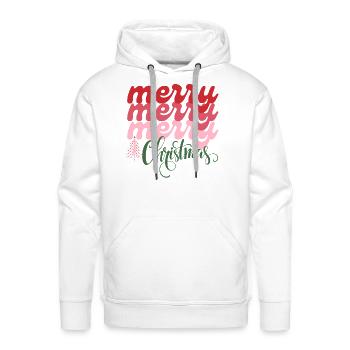 Merry Merry Merry Christmas - Men's Premium Hoodie - white - Front - Liam (192cm)